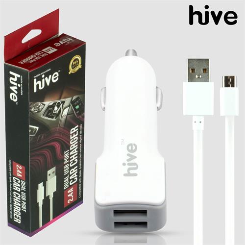 HIVE CAR CHARGER DUAL USB PORT HE007